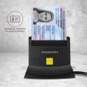 Axagon Nutikaardilugeja CRE-SM2, USB 2.0, 1.3 m kaabel, toetab SIM, microSD, SD kaarte, must
