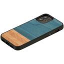Man&Wood korpus M8531B, 68x134x10mm, 26g, puit, pol&uuml;karbonaat, sinine, &uuml;hilduv Apple iPhone 12 mini