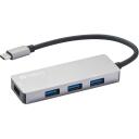 Sandberg USB centrmezgls 336-32, 5000 Mbit/s, 4 pieslēgvietas, USB 3.2 Gen 1 Type-C, USB 2.0, USB 3.0, alumīnijs, pelēks