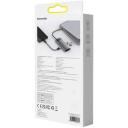 Baseus dokas WKWG070013, 4x USB 3.0, 5V / 3A, 5Gbps, aliuminio lydinys, kompakti&scaron;kas, pilkas