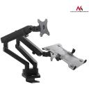 Maclean Kahekordne monitori statiiv, MC-813, 75x75mm, 100x100mm, must, alumiinium, teras, 16kg, 1 monitor