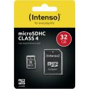 Intenso atminties kortelė micro SDHC 3403480 32 GB, skaitymo greitis 20 MB/s, ra&scaron;ymo greitis 5 MB/s, klasė 4, juoda