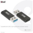 Club3D USB адаптер CAC-1525 USB 3.2 Gen1 Type A к Type C, 1 USB-C, 1 USB 3.2, черный
