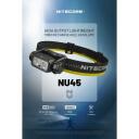 Nitecore Galvos žibintas NU45 1700 lm, 4000 mAh, LED, IP68, 2 m smūgiams atsparus, greitas įkrovimas, 11 &scaron;viesos režimų