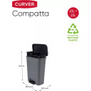 Compatta Duo 23+23L Curver 0817210791 tumehall/must pedaalikogumismahuti 49.6x29.4x62cm