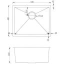 Ab Kraanika NT AB 9134498, 540x440x200mm, satiin, roostevaba teras, sisaldab sifooni, v&auml;ljalaske diameeter 110mm