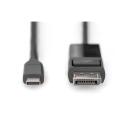Digitus video adapteris kabelis 2 m AK-300334-020-S, 24 pin USB-C, 20 pin DisplayPort, 8K30Hz, 4K144Hz, MST, bi-direkc.
