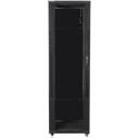 Lanberg Rack kapp 42U FF01-6642-12B, 600x600mm, must, 800kg, IP20, 2 ventilaatorit, karastatud klaas