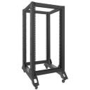 Lanberg Open Rack kapp OR01-6822-B, 22U, 600kg, 600x800mm, must, 23kg, ratastega, eemaldatav raam