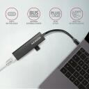 Axagon USB keskjaam HMC-GL3A 3x USB 3.2, 1x RJ-45, 20 cm toitekaabel, alumiiniumkorpus