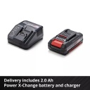 Bezvadu dzīvžogu &scaron;ķēres GC-CH 1846 Li Kit (1x2,0Ah), EINHELL, 3410683, 46 cm grie&scaron;anas garums, 18 V akumulators, divu roku dro&scaron;ības slēdzis