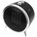 Adler AD 7742 elektrinis keraminis ventiliatorinis &scaron;ildytuvas 1500 W dvi &scaron;ildymo galios (750 W / 1500 W) termostatinis valdymas apsauga nuo perkaitimo automatinis i&scaron;sijungimas apvirtimo atveju ventiliatoriaus režimas juoda/sidabrinė