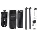 Manta Segmented Folding Bike Lock XR00FL01, 85cm, 8.5mm, rūdīts SS400 tērauds, 0.74kg, atslēgas slēdzene, melns