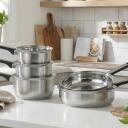 Salter Pannu komplekts BW14629, 24cm, 28cm, 16cm, 18cm, 20cm, nerūsējo&scaron;ais tērauds, vēsa pieskāriena rokturi, stikla vāki