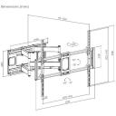 Gembird крепление для телевизора WM-120ST-01, поддерживает 60-120 дюймов, VESA 900 x 600 мм, 120 кг, 120&deg; поворот, 20&deg; наклон