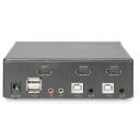 Digitus KVM l&uuml;liti DS-12870, 3840 x 2160, 2xUSB, 3.5mm heli sisenemine/v&auml;ljumine, metallkorpus