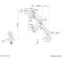 Neomounts stiprinājuma roka DS70-450WH1 17-42" 15 kg, gāzes atsperes augstuma regulē&scaron;ana, 180&deg; apstā&scaron;anās, kabelis