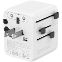 Compact travel charger with 20 W maximum power and compatibility with EU UK US AUS sockets OnTour 20 EU UK US AUS 20W White CNS-TA20W1005W CANYON