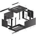 Lanberg seinakapp 19 6U WF01-6406-00B, 600mm, 6U, must, teras, IP20, 2 ventilaatori pesa, 4 vertikaalset riba