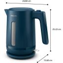 Philips Arbatinukas HD9411/70, 1.7 L, 2200 W, Mėlyna, Plastikinis korpusas, Be laido, Apsauga nuo perkaitimo