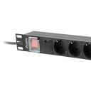 Lanberg pikendus PDU-08F-0200-BK, 1U, 16A, 8x schuko, 2m, automaatne kaitse, &uuml;lekoormuse kaitse