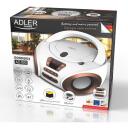 Adler CD/MP3 atskaņotājs AD 1181wc, 215mm, 240mm, 121mm, 2x2W, 1xAUX, 1xUSB, 4xAkumulators, FM 87.5-108MHz