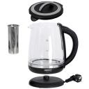 Camry | Kettle | CR 1290 | Standard | 2200 W | 2 L | Plastic/glass | 360&deg; rotational base | Black/Transparent