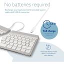 R-Go Tools klaviatūra R-Go Split Break, Bluetooth 5.0, QWERTY, balta, ergonomi&scaron;kas dizainas, USB Type-C, 1.02 m kabelis