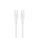 Кабель с подключением USB C к USB C быстрой зарядкой 60 Вт и силиконовым покрытием CC60SC10 C-C 60W 1 m Silicon Белый CNS-CC60SC10W CANYON