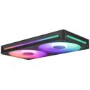 Nzxt Korpuse ventilaator RF-U24HF-B1, 2400 RPM, 75.12 cfm, 3.3 mmH2O, 8 RGB LED, must