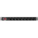 Lanberg toitejaotusseade PDU 19" 1U PDU-08F-0200-BK, 16A, 2m, 8X Schuko, 4000W, must