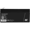 Green Cell Aku AGM19, 12V, 3.3Ah, 1, 134x67x61mm, iset&uuml;hendus 2% kuus, ohutu t&ouml;&ouml; igas asendis
