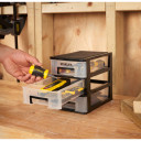 Neliels 3-atvilktņu uzglabā&scaron;anas bloks, caurspīdīgas un noņemamas atvilktnes, STST40710-1, STANLEY