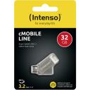 Intenso USB atmintinė 3536480 32 GB, USB 3.2 Gen 1, skaitymo greitis 70 MB/s, metalinis korpusas, sidabrinė spalva