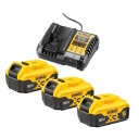 DeWALT DCK429P3T-QW 18V COMBO t&ouml;&ouml;riistakomplekt juhtmeta komplekt: puur-kruvikeeraja DCD805 (55 mm puit, 13 mm teras/betoon, 2 kiirust), l&ouml;&ouml;gikruvikeeraja DCF850 (206 Nm, 3 režiimi), nurklihvija DCG405 (125 mm), SDS-Plus haamer DCH273 (2.1 J), 3&times; 5 Ah akut, laadija ja T-STAK kohvrid