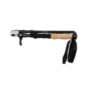 Trekking poles 'Micro-Fold', Origin Outdoors, R020180, 120-135 cm, melni, viegls alumīnijs, ergonomisks korķa rokturis