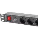Lanberg toitejaotusseade PDU 19" 1U PDU-07F-0200-BK, 2m, 16A, 7x Schuko, 4000W, 220-250V, 50/60Hz