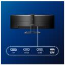 Philips | SuperWide curved LCD display | 499P9H/00 | 48.8 " | VA | Dual QHD | 32:9 | 70 Hz | 5 ms | 5120 x 1440 pixels | 450 cd/m&sup2; | Headphone out | HDMI ports quantity 2 | Black