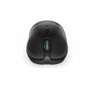 Endorfy GEM Plus bezvadu pele EY6A013, 26000 DPI, 6 pogas, optiskā, USB Type-C, melna, regulējams polling rate, RGB apgaismojums