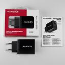 Axagon įkroviklis ACU-QS24 24W, 2x USB QC3.0, 5V-1.2A, 100-240V, juodas, energijos apsauga