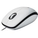 Logitech USB optinė pelė M100/910-006764, 1000 DPI, 3 mygtukai, 1.8 m laidas, balta