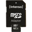 Intenso m&auml;lukaart micro SDHC 3423470 16 GB, lugemiskiirus 90 MB/s, UHS-I, klass 10, adapter kaasas