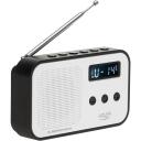 Adler Digitaalne raadio PLL AM/FM AD 1907, 40 eelnevalt seadistatud jaama, Laetav 600 mAh, LCD ekraan, Valge/Must