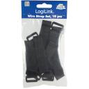 Logilink kabelisai&scaron;u lente KAB0056, 15cm, 2cm, 10 gabali, neilons, melns