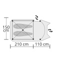 Telts 'Hyggelig', Origin Outdoors, R310872, viegla, plaša, kompakta izmēra, 2 personām