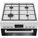 Beko Krosnis FBM62330GWDTN, 60cm, 72L, dujinė viryklė, elektrinė orkaitė, LED ekranas, kepimas