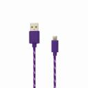 Sbox USB kabelis USB-1031U, 1m, 480 Mbps, USB A M, microUSB M, pīts kabelis, purpursarkans