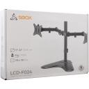 Sbox Monitora stiprinājums LCD-F024-2, 2 ekrāni, 17-32 collas, 2x9kg, 100x100, melna, tērauds/plastmasa, kabeļu pārvaldība