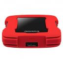Adata HDD AHD330-2TU31-CRD 2TB 2.5" USB 3.2 Gen 1 Raudona, Smūgio apsauga, 256-bit AES &scaron;ifravimas