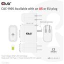 Club3D lādētājs CAC-1905EU 65W, 100-240V, 1x USB Type-C, PD 3.0, OCP, OVP, SCP, OTP, CE, FCC, melns